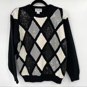 Alfred Dunner Vintage Diamond Sequin Sweater